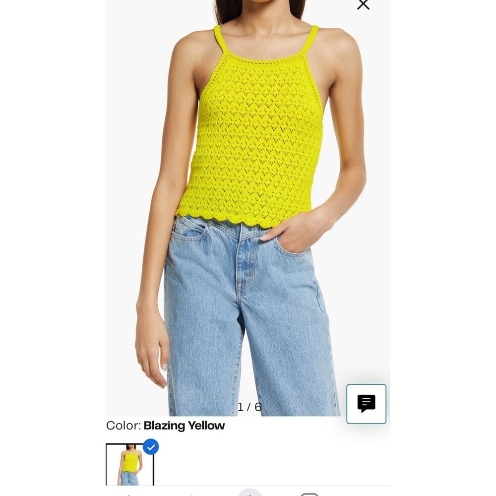 French Connection Nora Crochet Sleeveless Top NWT